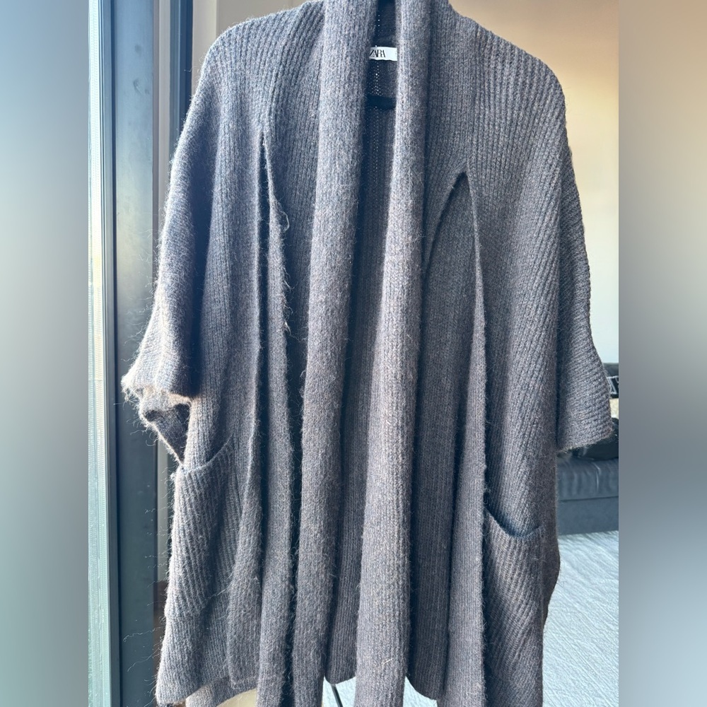 Zara Dark Brown Women's Poncho